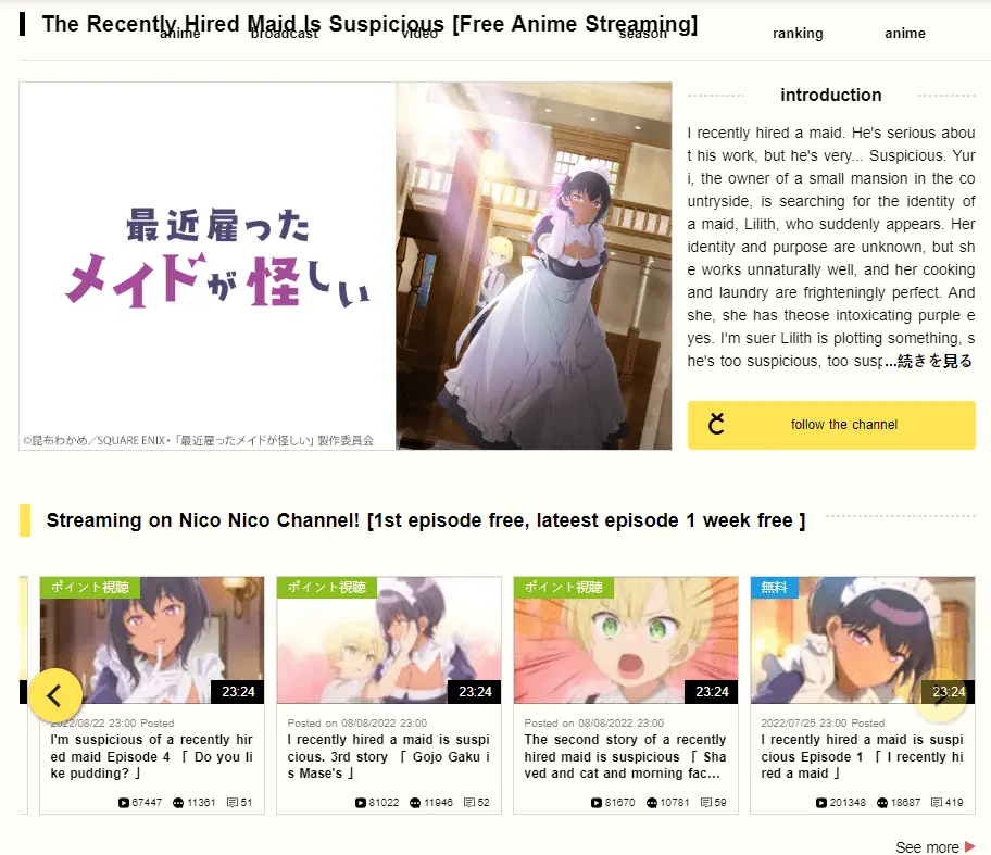 The Maid I Hired Recently is Mysterious's popularity on NICOVIDEO
